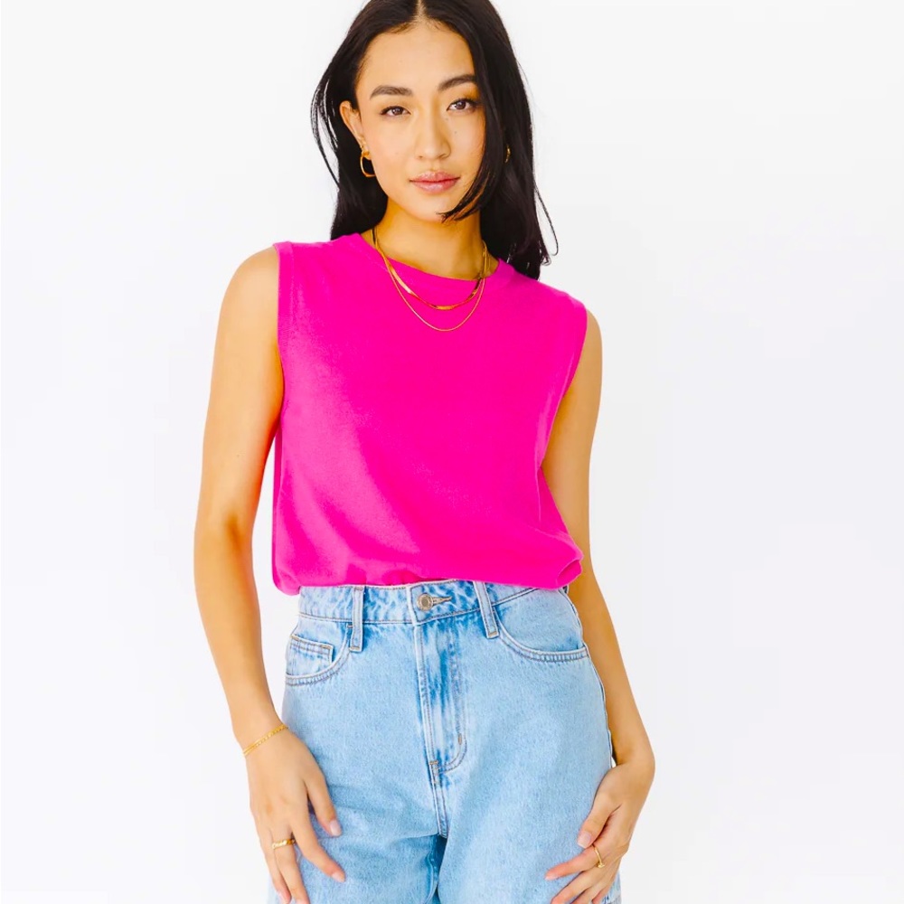 Bohme Pink Sleeveless Sweater - Picture 2 of 7